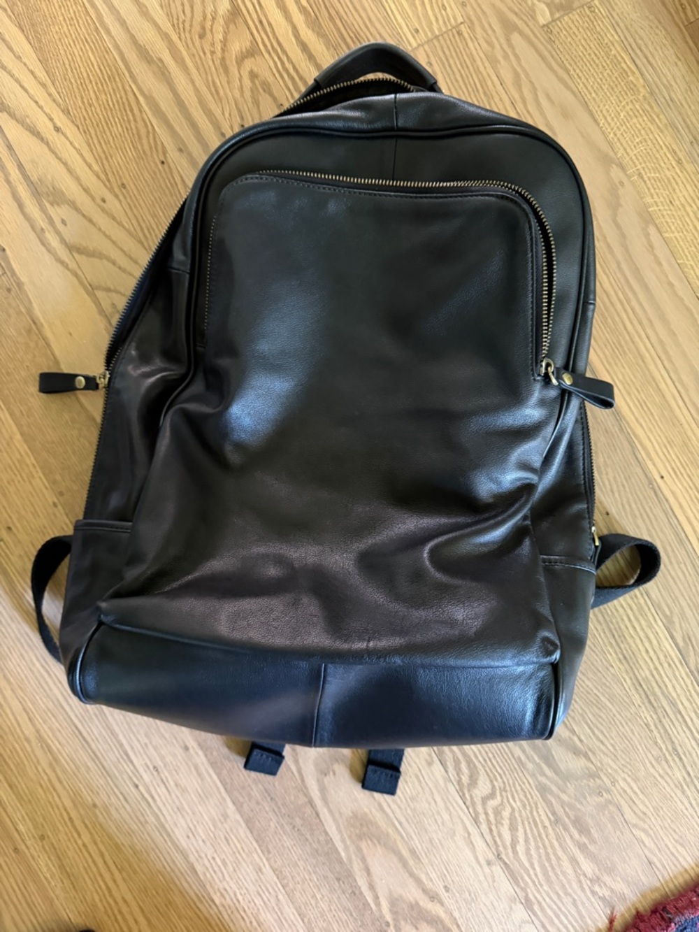 Leather Black Men's Backpack - Sleek Everyday Carry